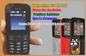 Nokia china 130 TA-1017 Menu Not Available Problem Solution Dea Fx Firmware
