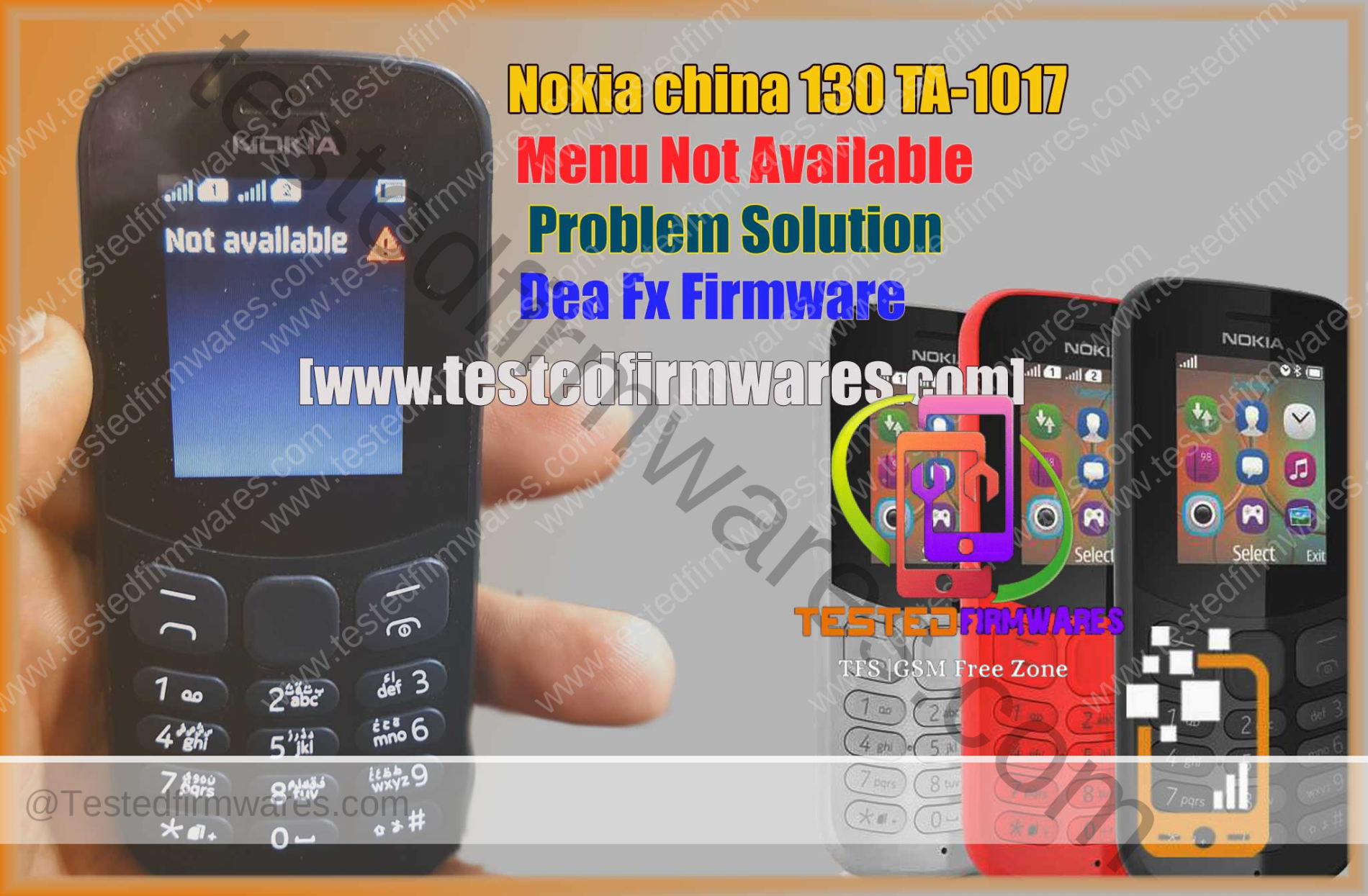 Nokia china 130 TA-1017 Menu Not Available Problem Solution Dea Fx Firmware