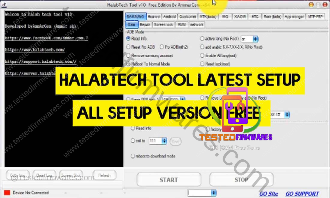 Halabtech Tool v1.0 Free Download All Huawei Samsung FRP Flash Unlock Tool By[www.Testedfirmwares.com]
