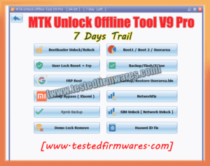 MTK Unlock Offline Tool V9 Pro 7 Days Trail Free Download By[www.testedfirmwares.com]