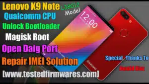 Lenovo K9 Note L38012 Repair IMEI Solution