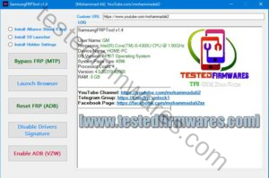 Samsung FRP Tool v1.4 Direct Alliance Shiled X By[www.testedfirmwares.com]