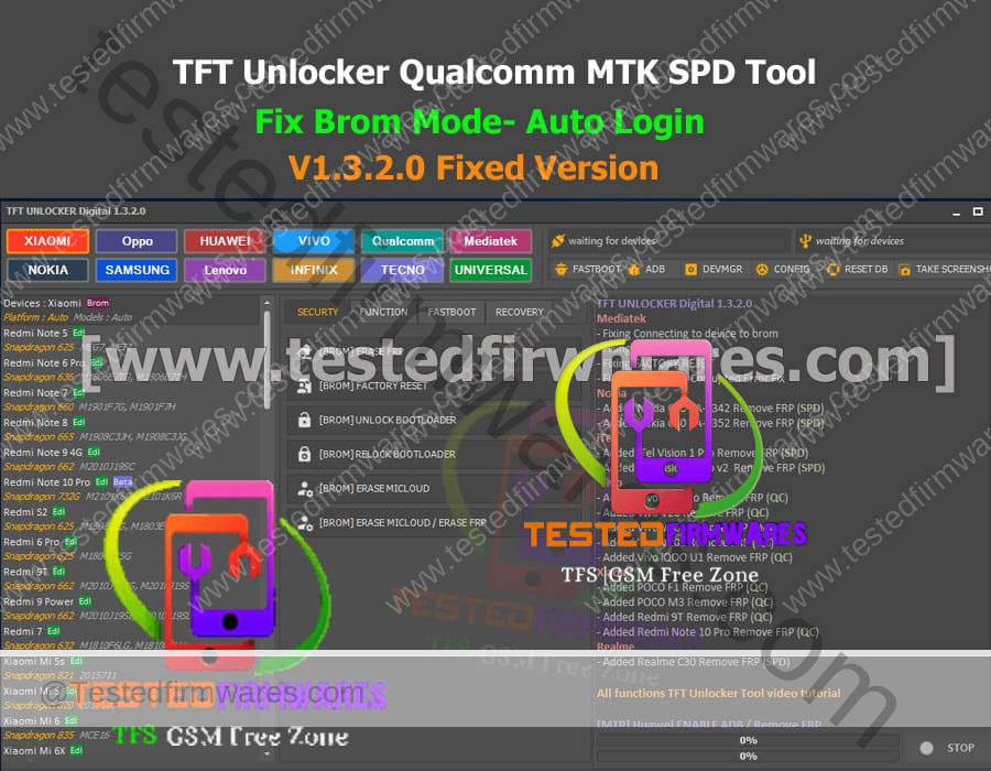 TFT Unlocker Qualcomm MTK SPD Tool