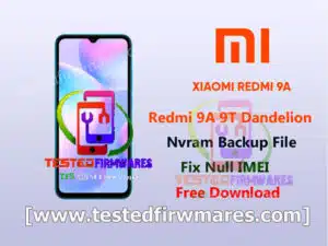 Redmi 9A 9T Dandelion Nvram Backup